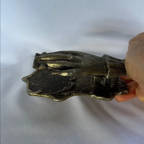 Vintage Genuine OLD GEM ACC Solid Brass Hand Desk Paper Holder - Picture 5 of 14